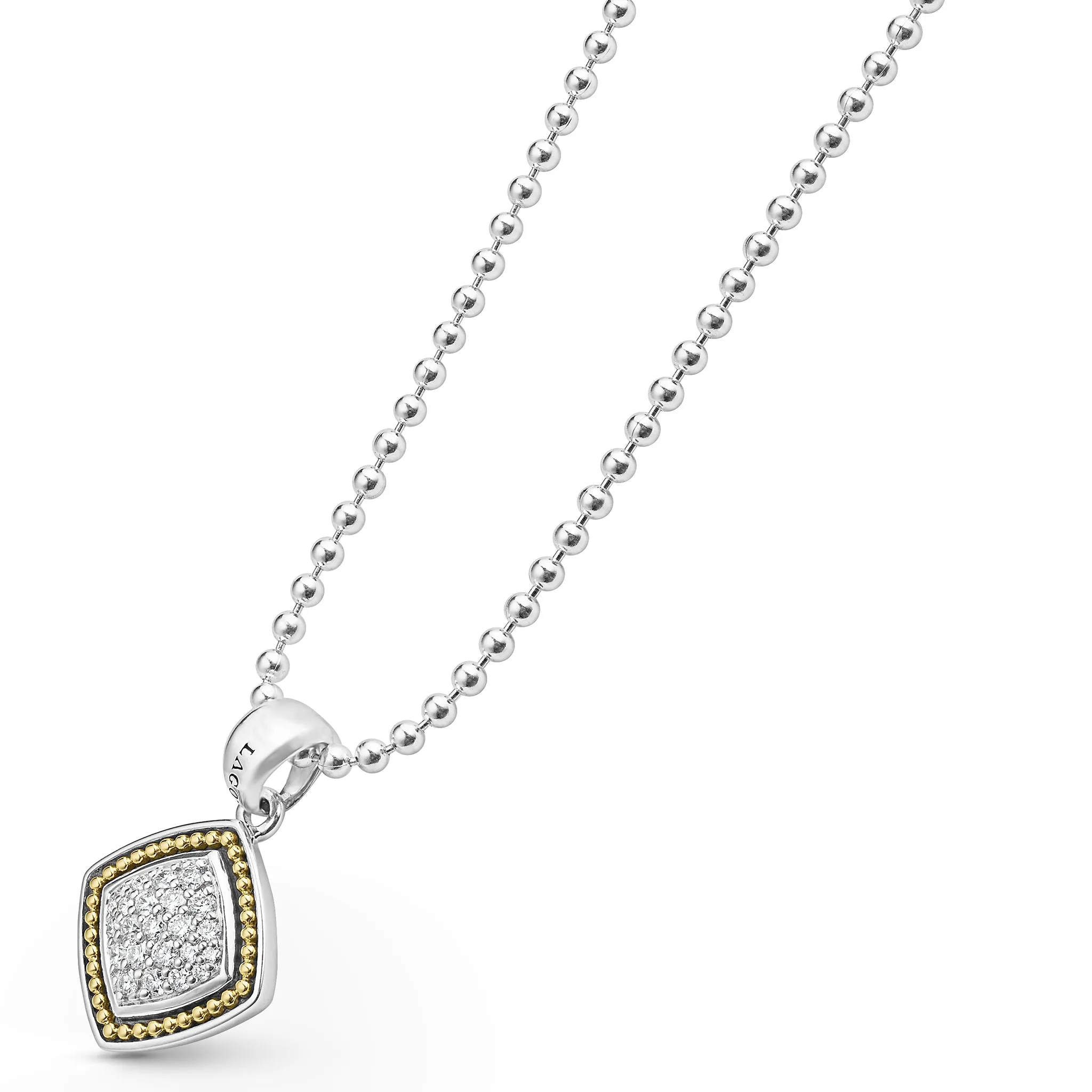 Rittenhouse Two-Tone Square Diamond Pendant Necklace sold by LAGOS product image thumbnail 3
