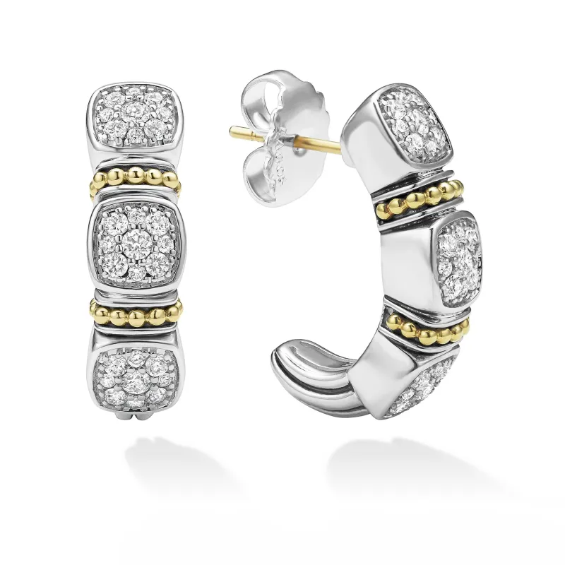Rittenhouse Two-Tone Diamond Hoop Earrings sold by LAGOS
