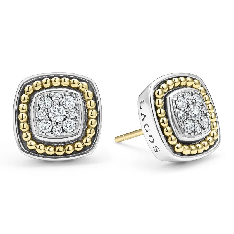 Rittenhouse Two-Tone Diamond Stud Earrings sold by LAGOS
