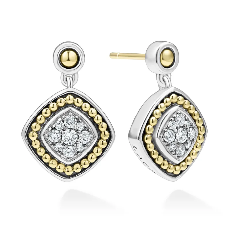 Rittenhouse Two-Tone Diamond Drop Earrings sold by LAGOS
