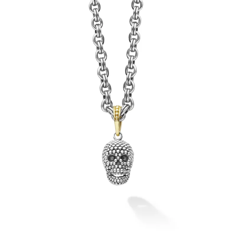 Anthem Caviar Beaded Skull Amulet Necklace sold by LAGOS