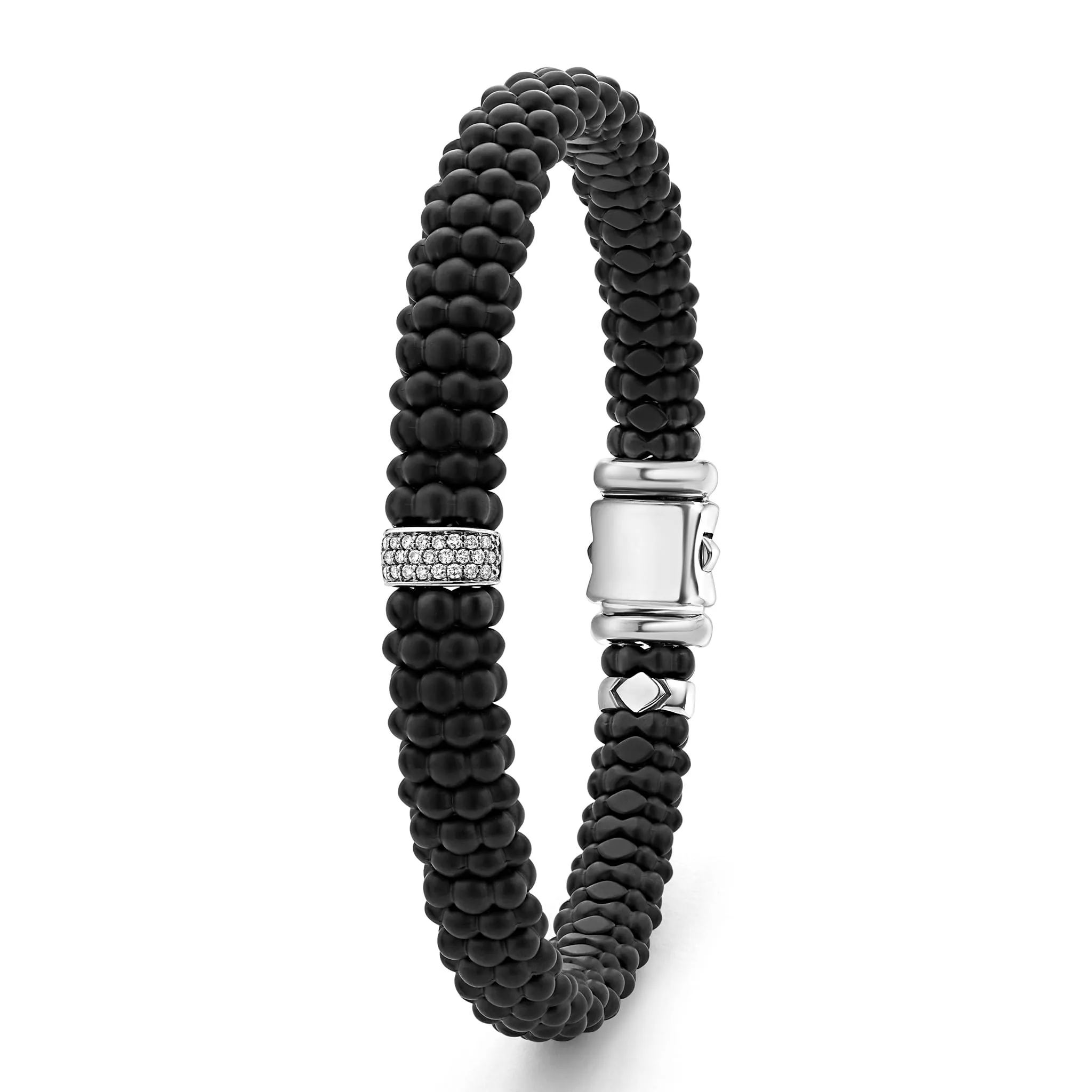 Black Caviar Single Station Matte Ceramic Diamond Bracelet | 9mm sold by LAGOS product image thumbnail 5