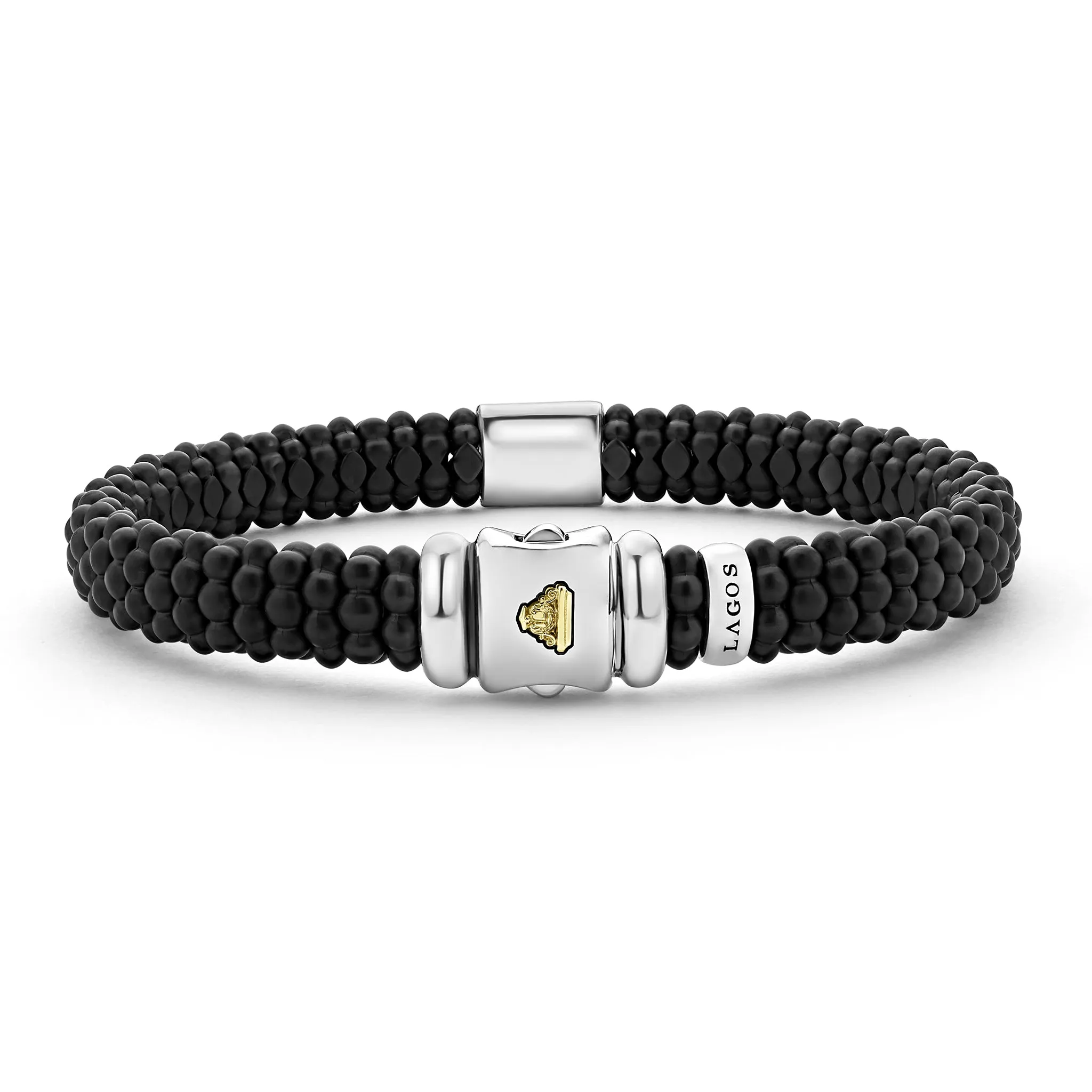 Black Caviar 18K Gold Matte Ceramic Beaded Bracelet | 9mm sold by LAGOS product image thumbnail 5