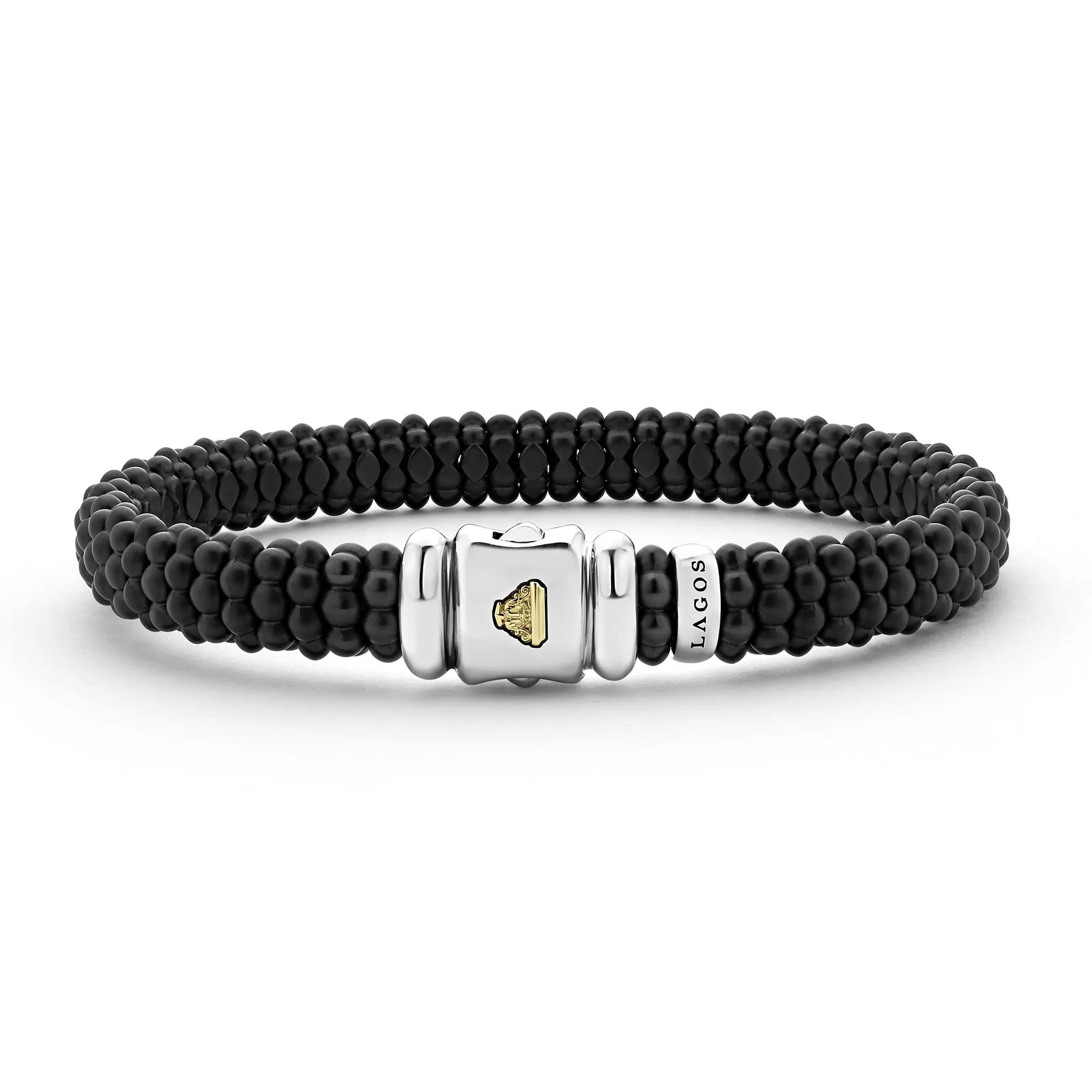 Black Caviar Matte Ceramic Beaded Bracelet | 9mm sold by LAGOS product image thumbnail 4