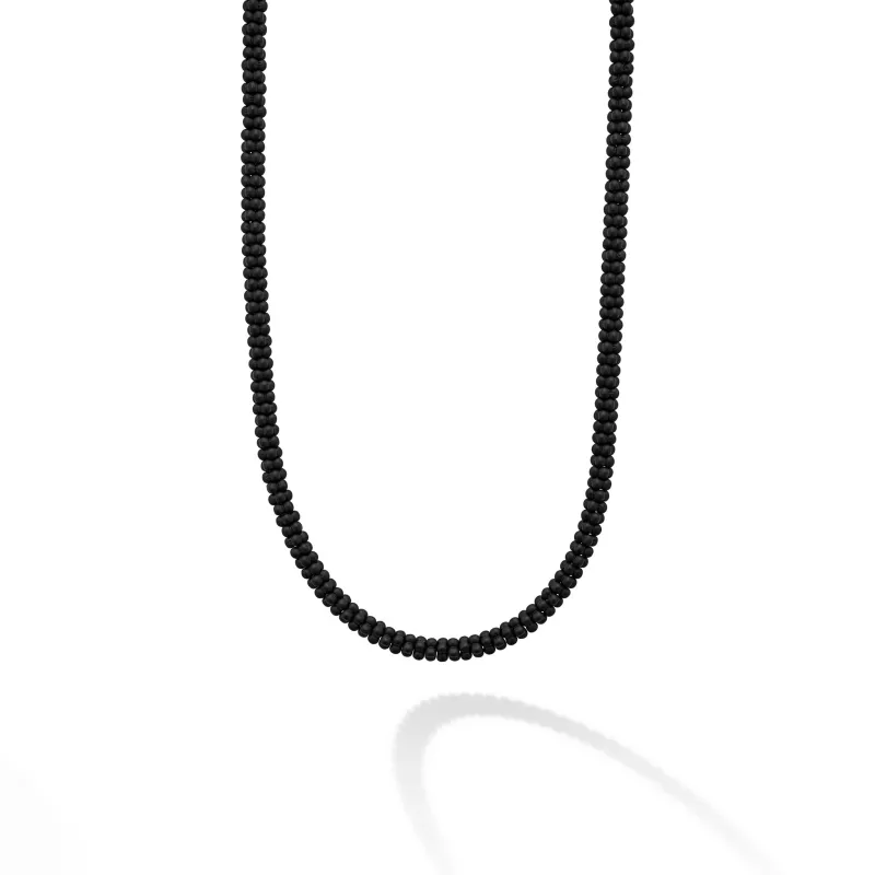 Black Caviar Matte Black Ceramic Beaded Necklace sold by LAGOS