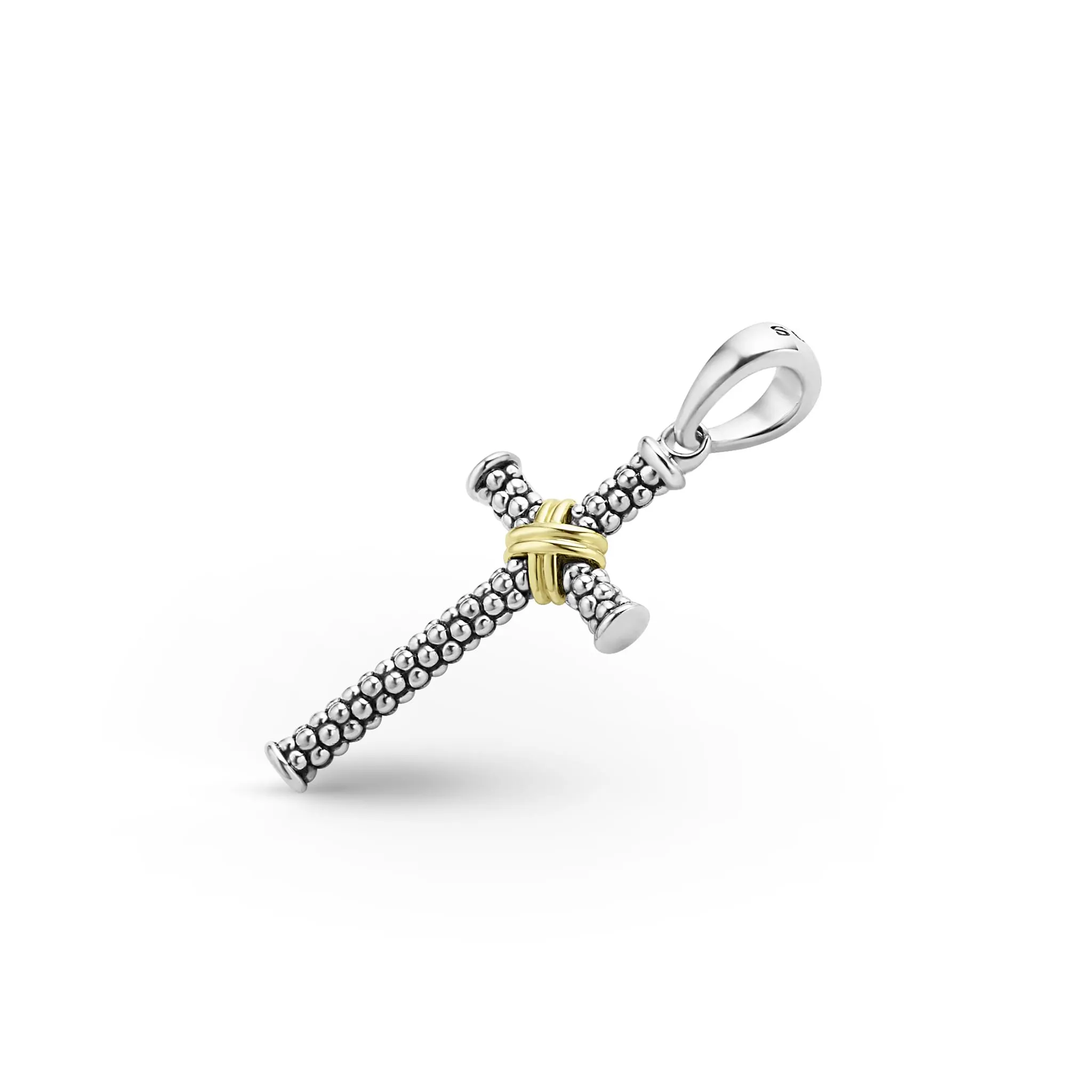 Anthem Two-Tone Caviar Beaded X Cross Amulet sold by LAGOS product image thumbnail 3
