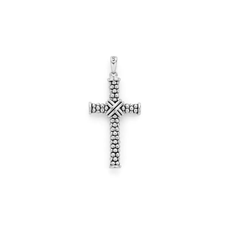 Anthem Caviar Beaded X Cross Amulet sold by LAGOS