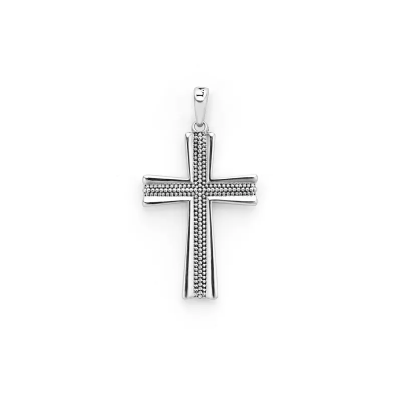 Anthem Caviar Beaded Cross Amulet sold by LAGOS