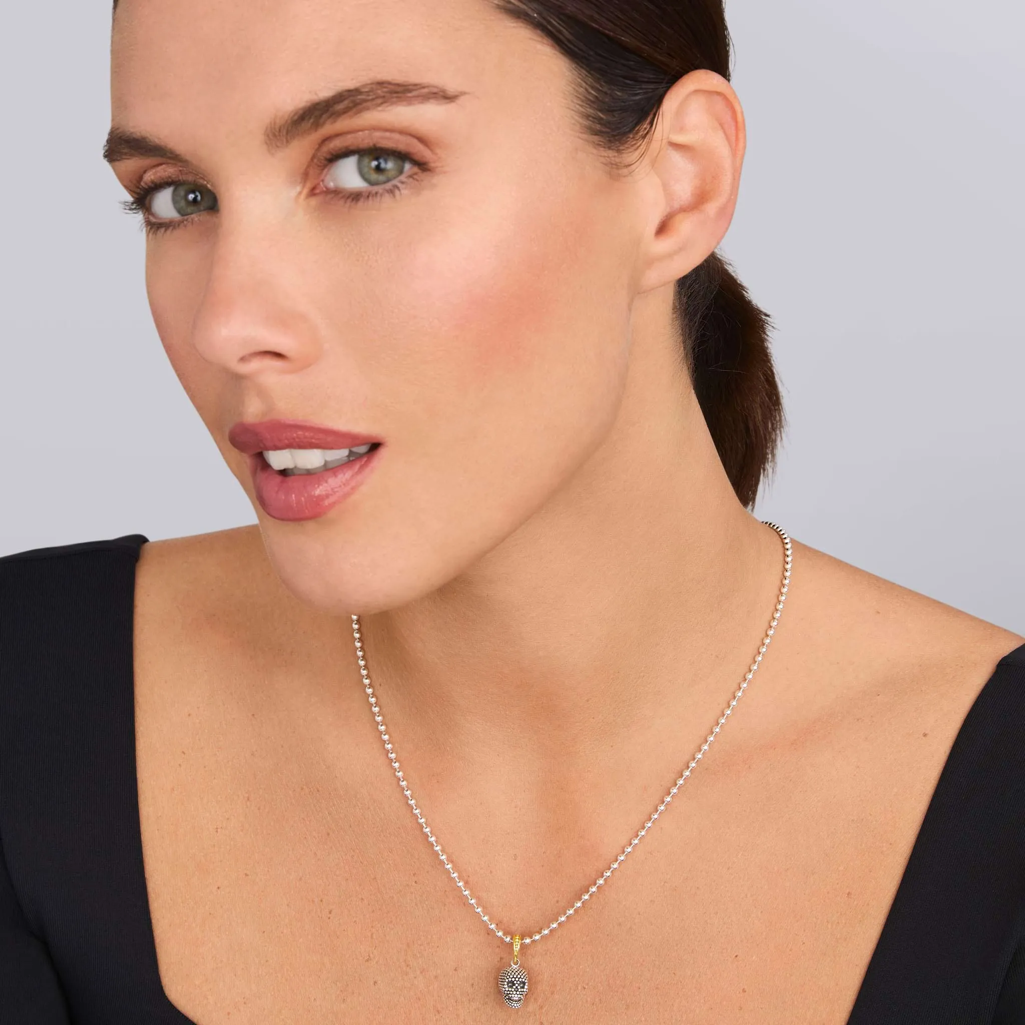 Anthem Caviar Beaded Skull Amulet sold by LAGOS product image thumbnail 4