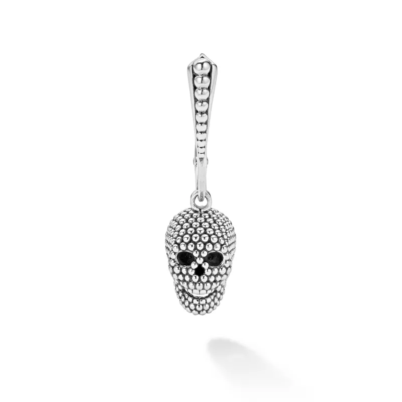 Anthem Large Caviar Beaded Skull Earring sold by LAGOS