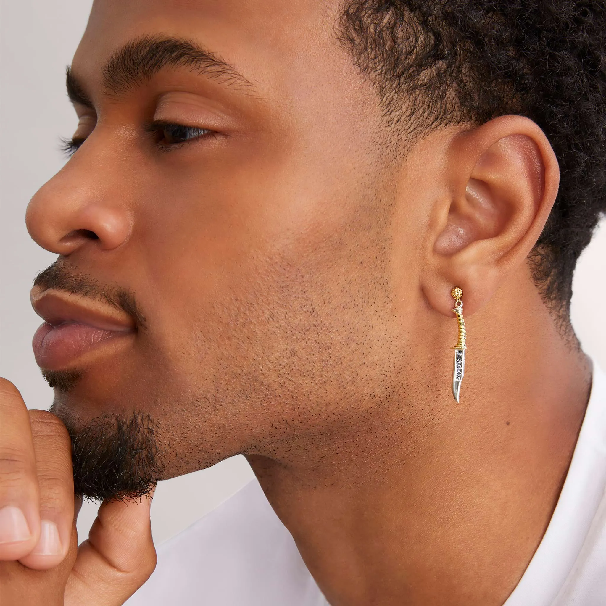 Anthem Two-Tone Dagger Drop Earring sold by LAGOS product image thumbnail 2