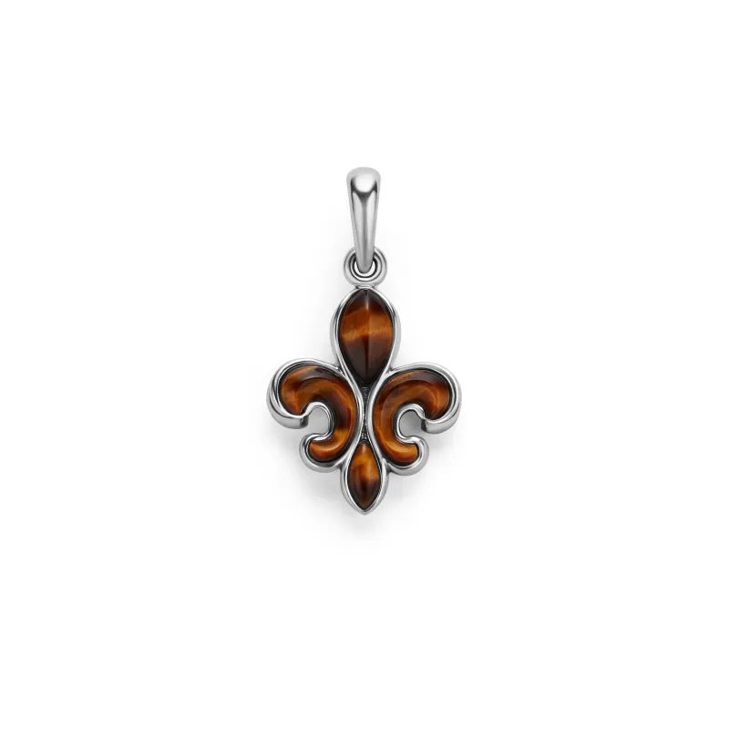 Anthem Tiger Eye Fleur De Lis Amulet sold by LAGOS
