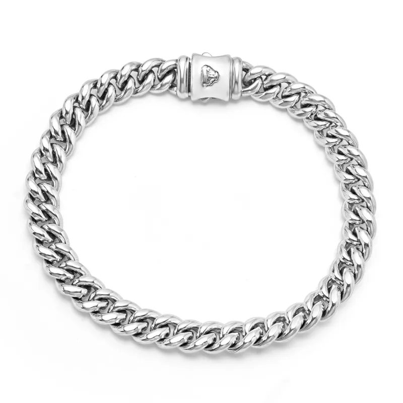 Anthem Silver Curb Chain Bracelet | 8mm sold by LAGOS