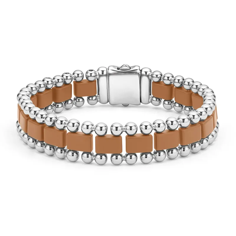 Anthem Matte Tan Ceramic Link Bracelet sold by LAGOS
