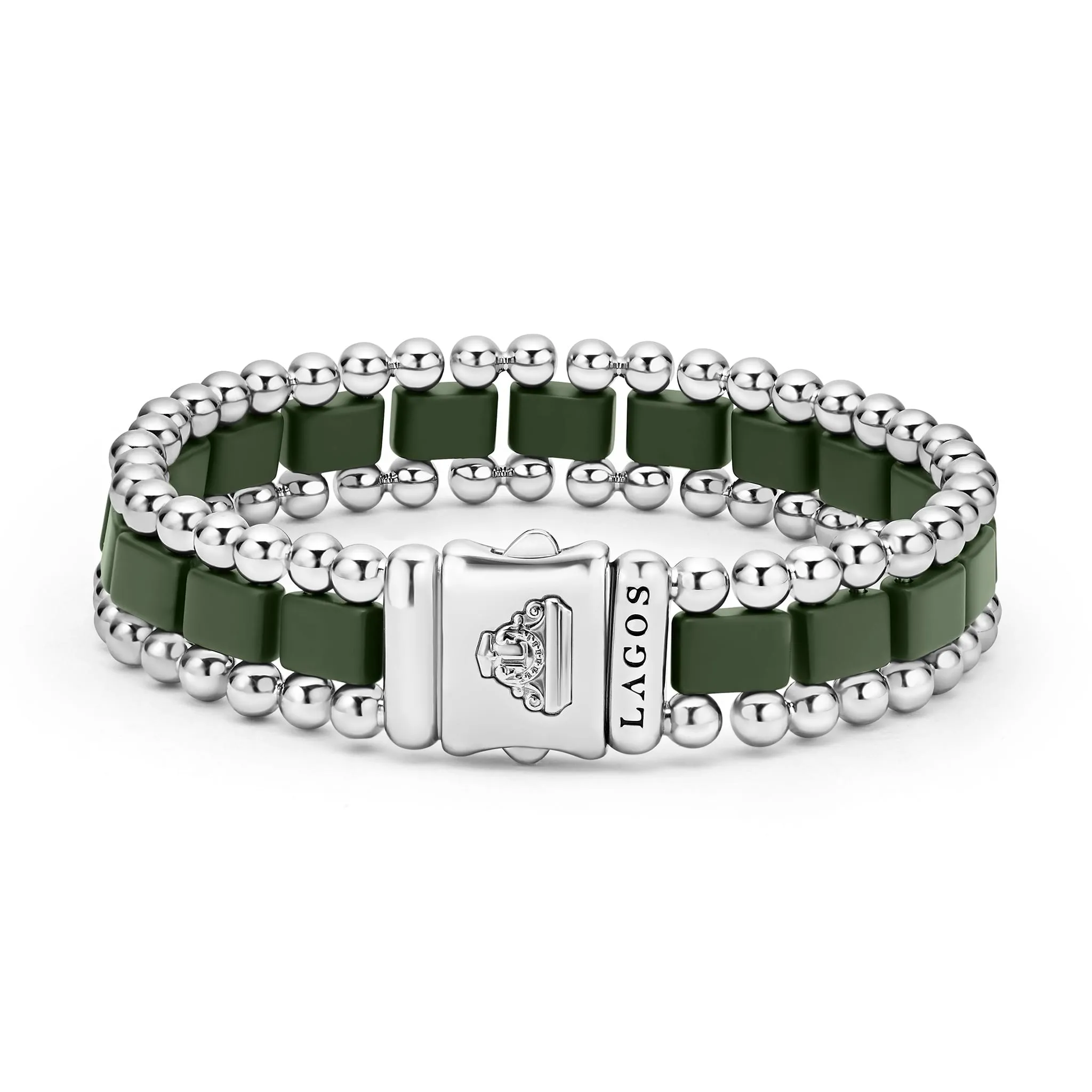 Anthem Matte Hunter Green Ceramic Link Bracelet sold by LAGOS product image thumbnail 4