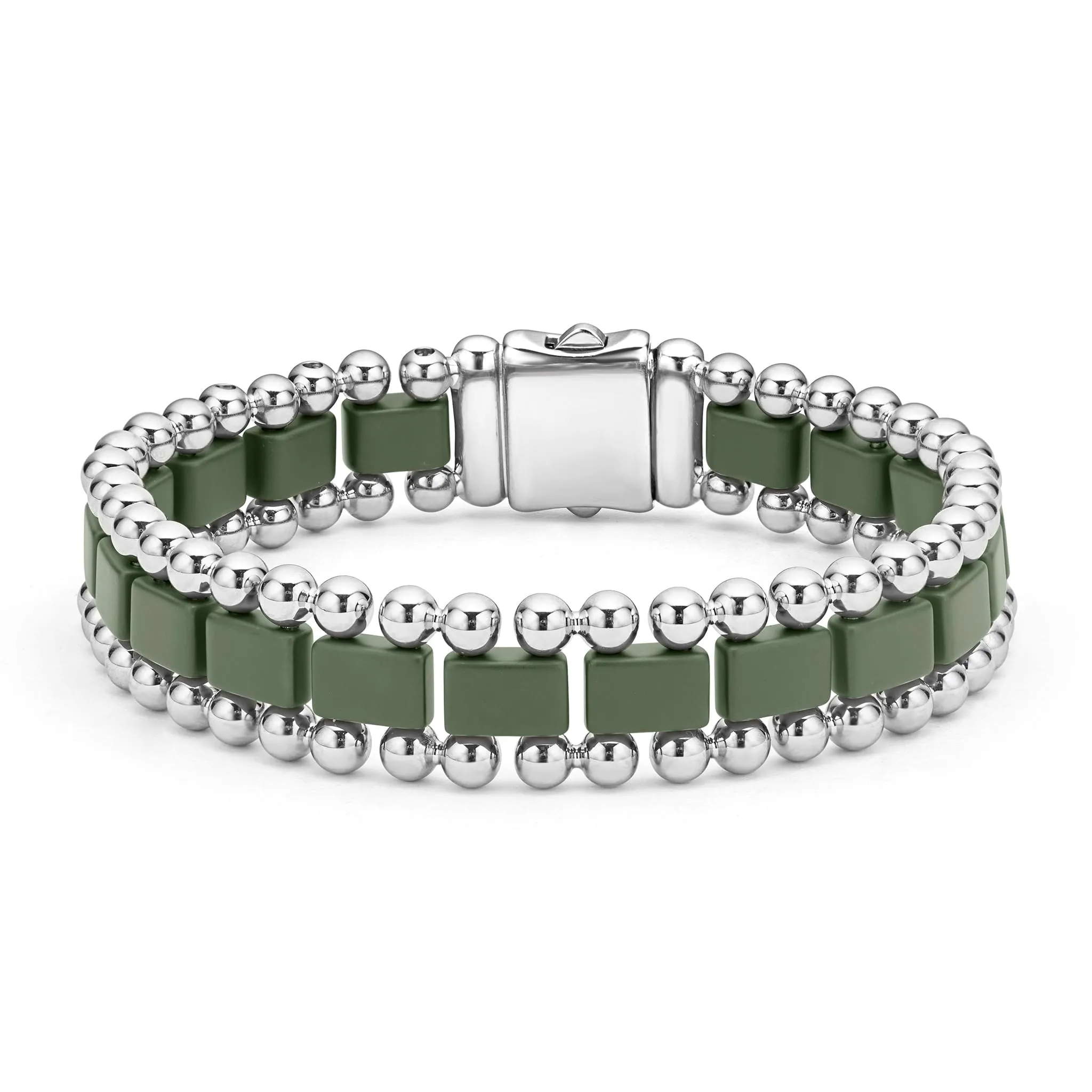 Anthem Matte Hunter Green Ceramic Link Bracelet sold by LAGOS