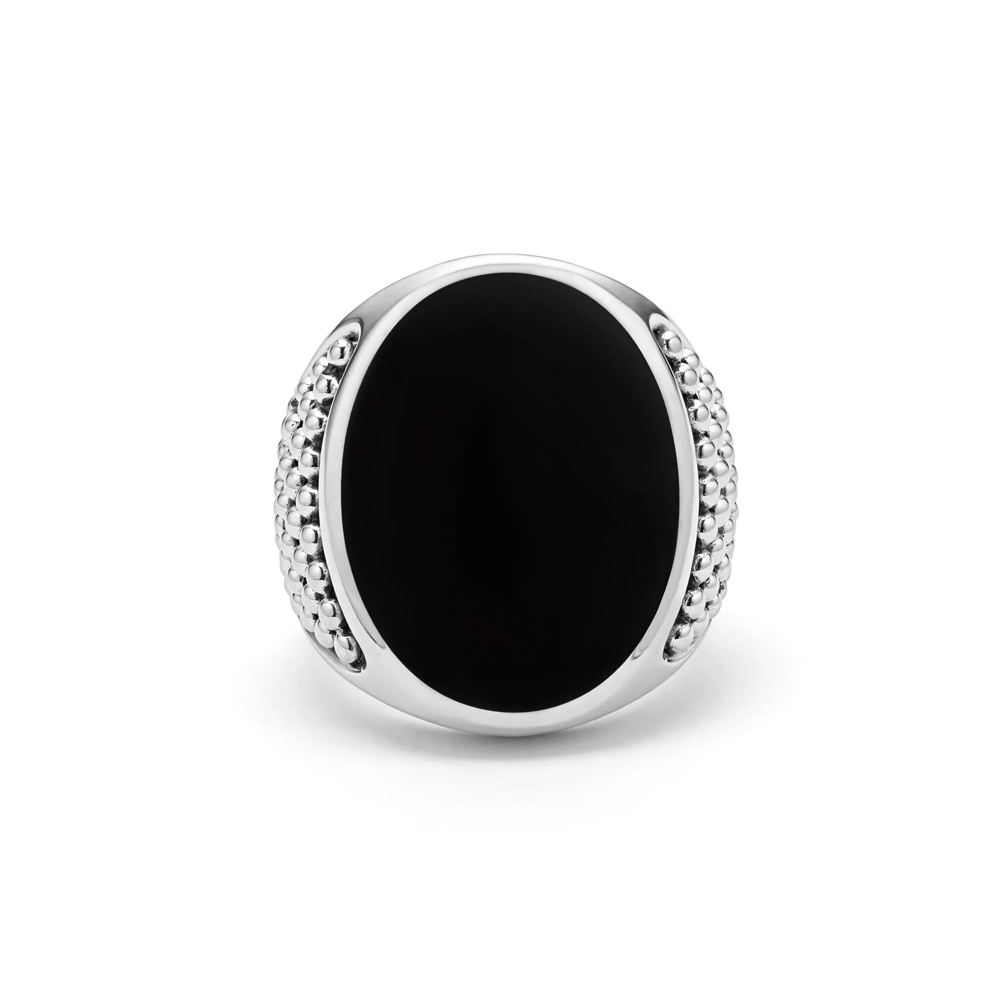 Anthem Statement Black Agate Oval Band Ring sold by LAGOS product image thumbnail 5