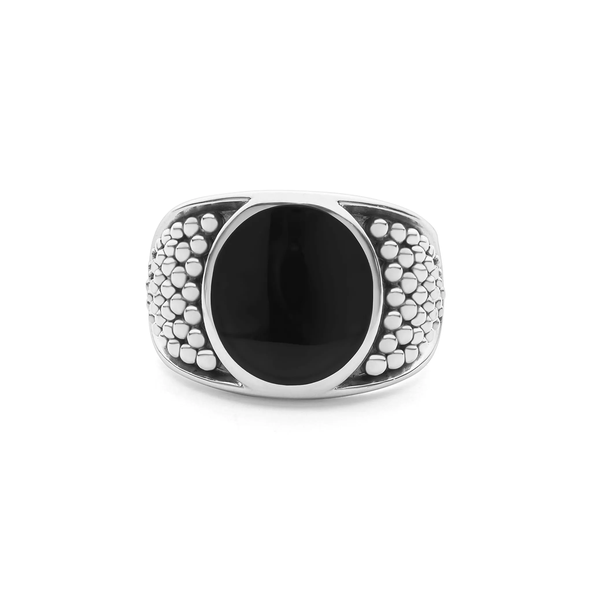 Anthem Black Agate Oval Band Ring sold by LAGOS product image thumbnail 3