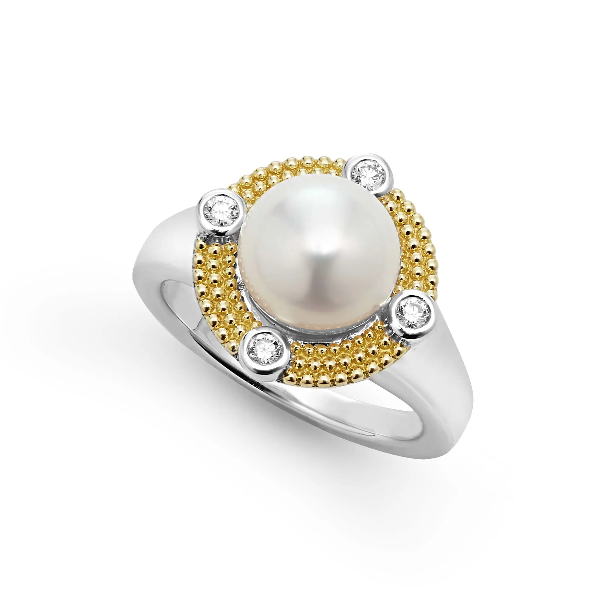 Luna Pearl Diamond Ring sold by LAGOS
