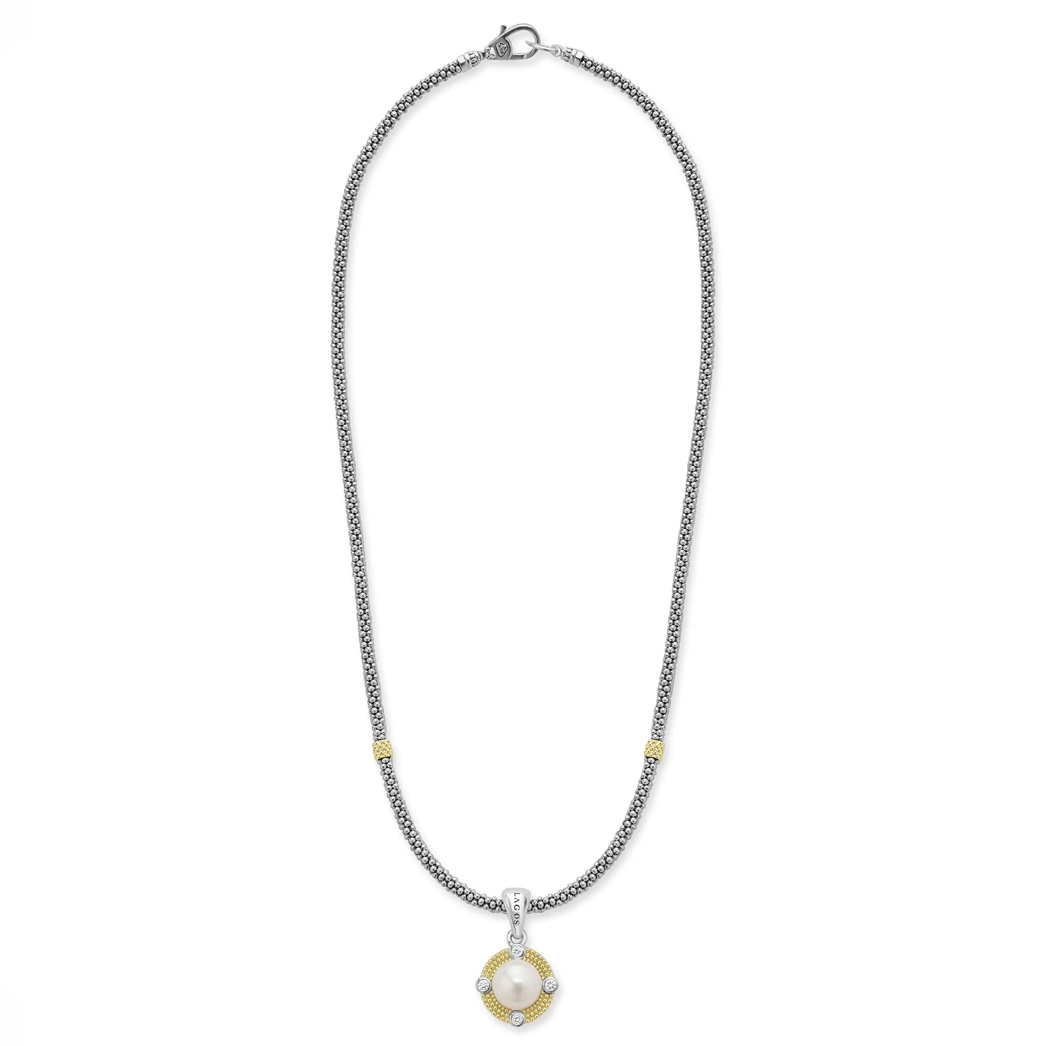 Luna Pearl Diamond Caviar Necklace sold by LAGOS product image thumbnail 3