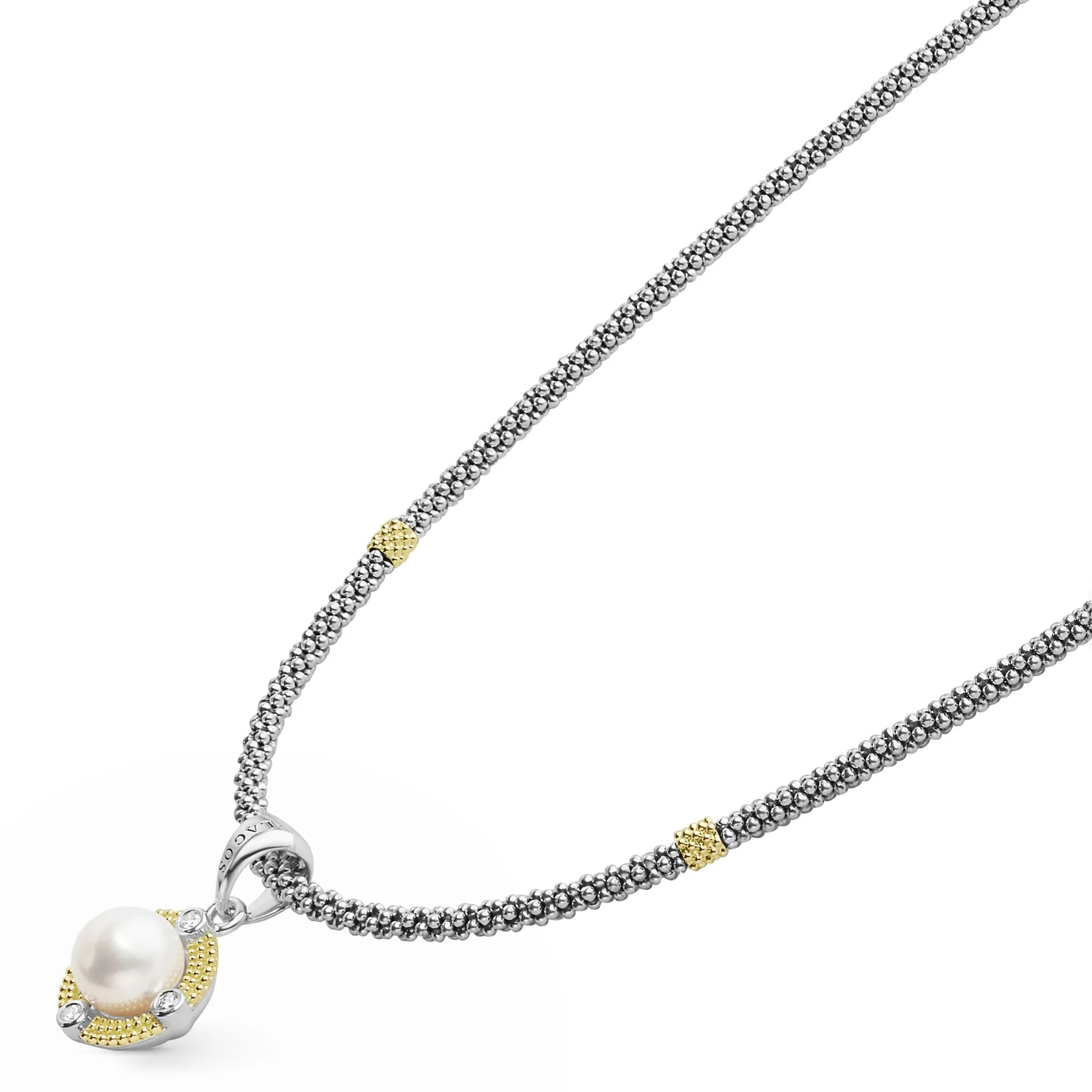 Luna Pearl Diamond Caviar Necklace sold by LAGOS product image thumbnail 4