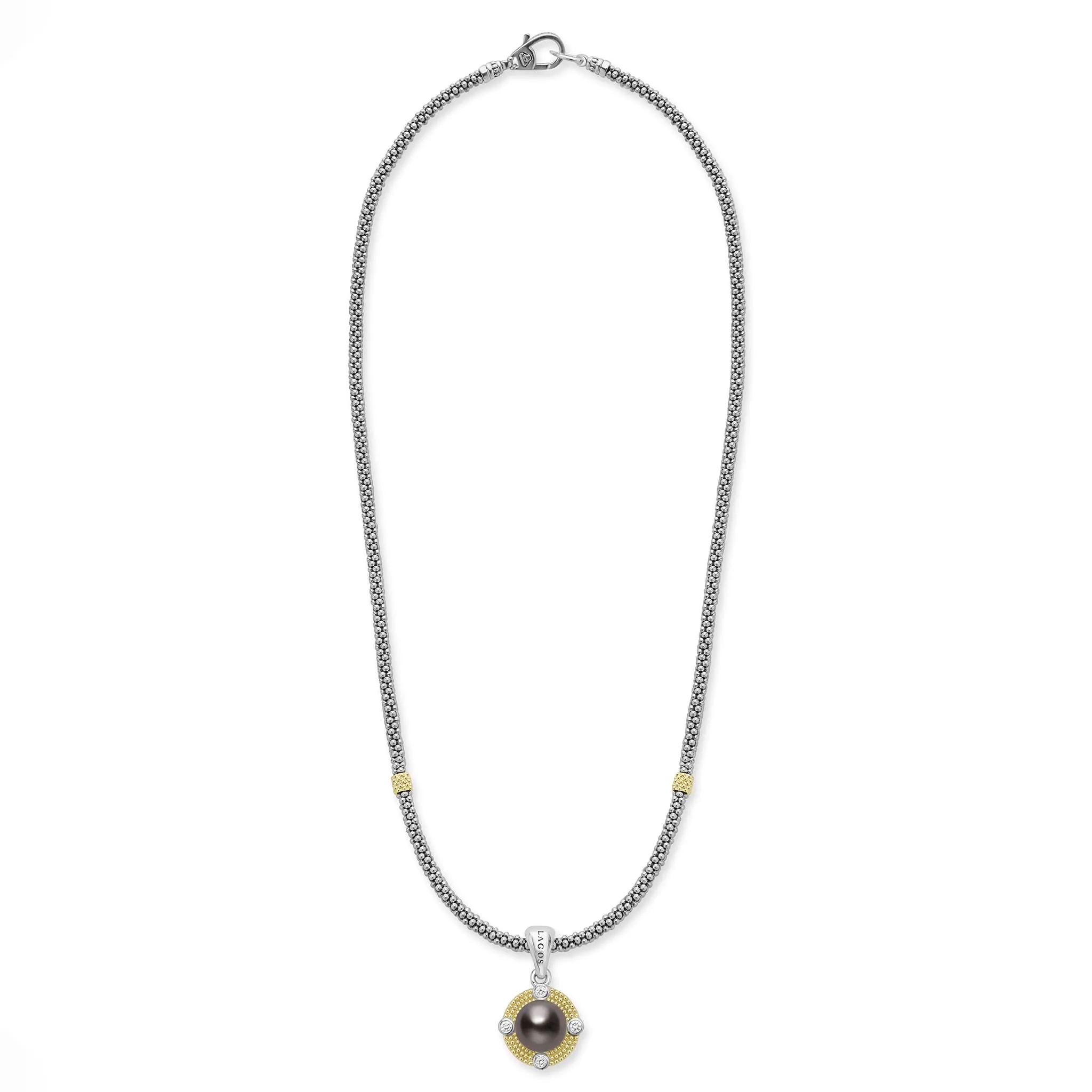 Luna Tahitian Black Pearl Diamond Caviar Necklace sold by LAGOS product image thumbnail 3