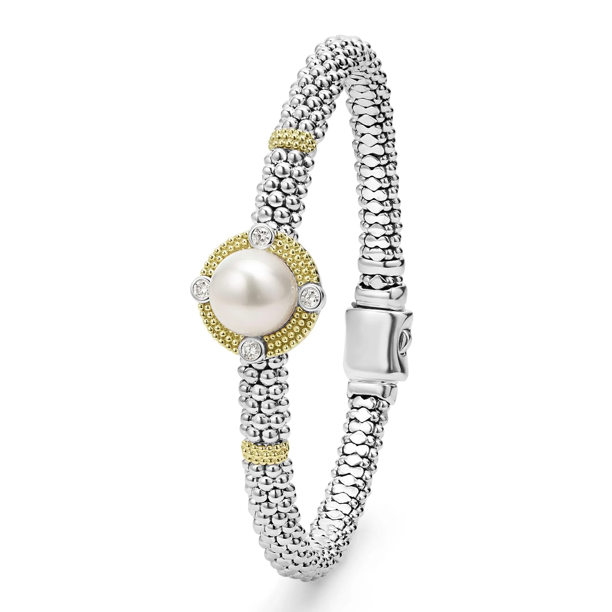 Luna Pearl Diamond Caviar Bracelet | 6mm sold by LAGOS product image thumbnail 3