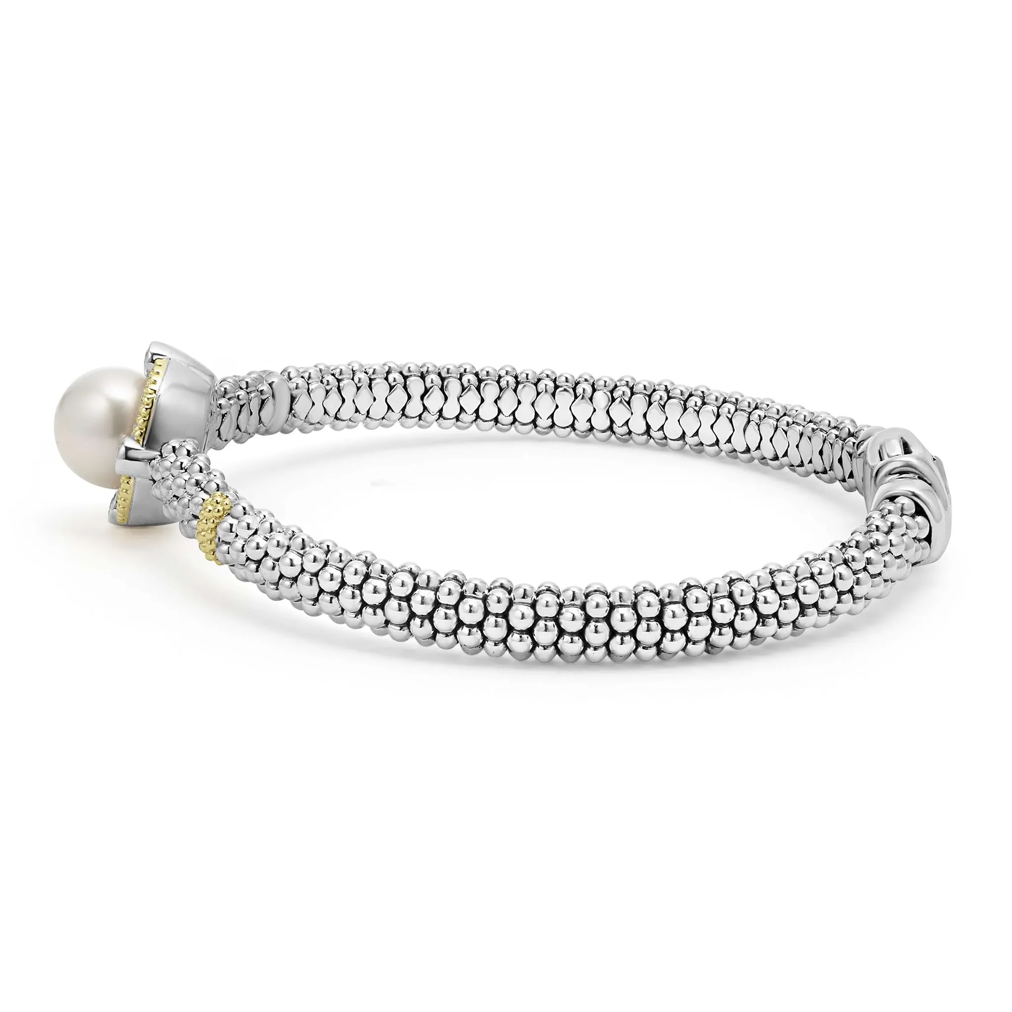Luna Pearl Diamond Caviar Bracelet | 6mm sold by LAGOS product image thumbnail 4