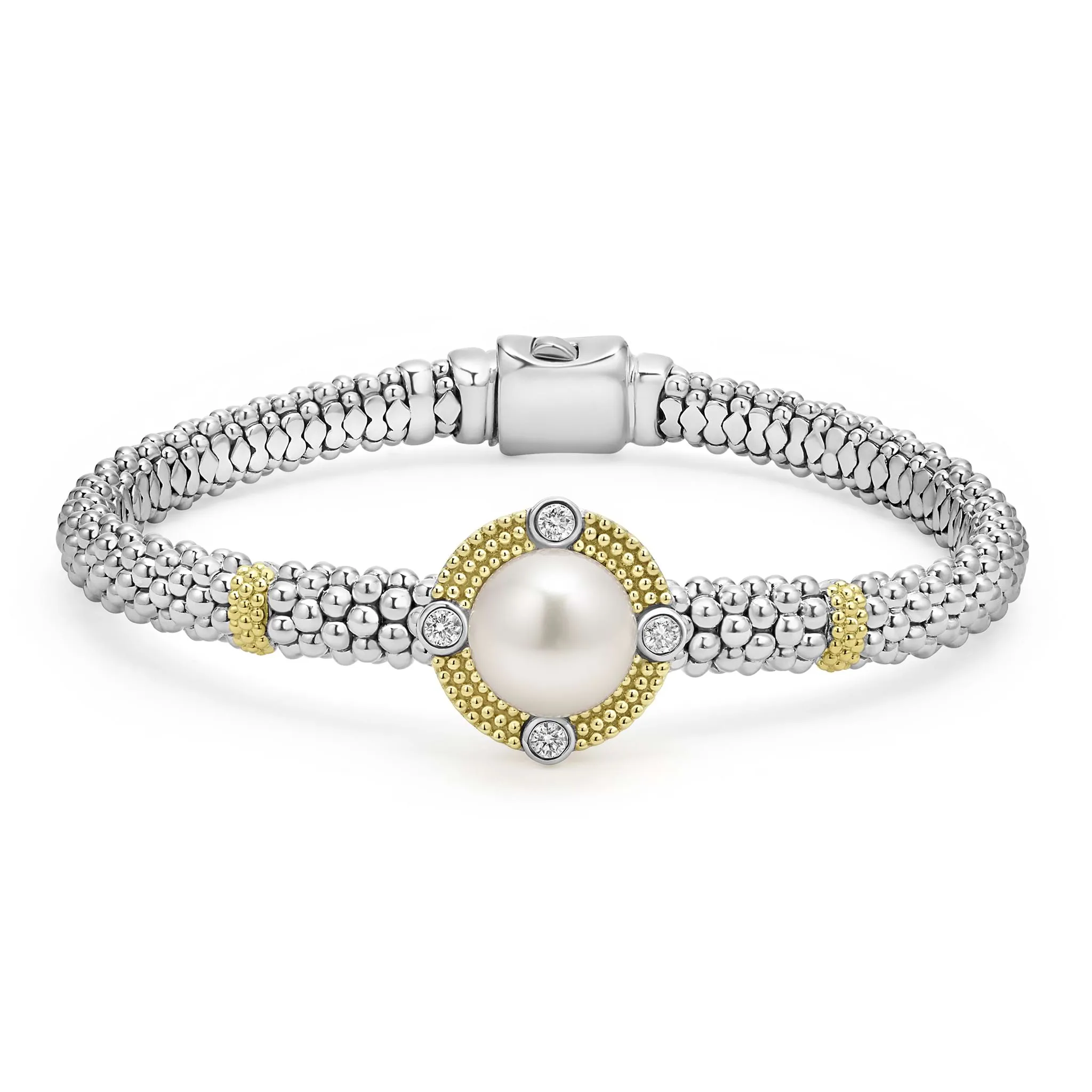 Luna Pearl Diamond Caviar Bracelet | 6mm sold by LAGOS