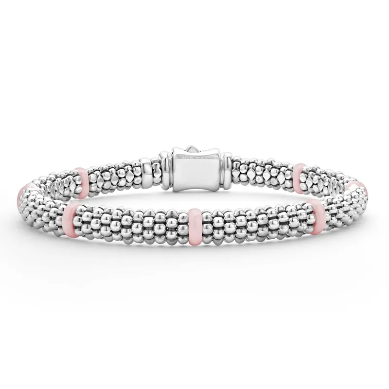 Pink Caviar Pink Ceramic Station Caviar Bracelet | 6mm sold by LAGOS
