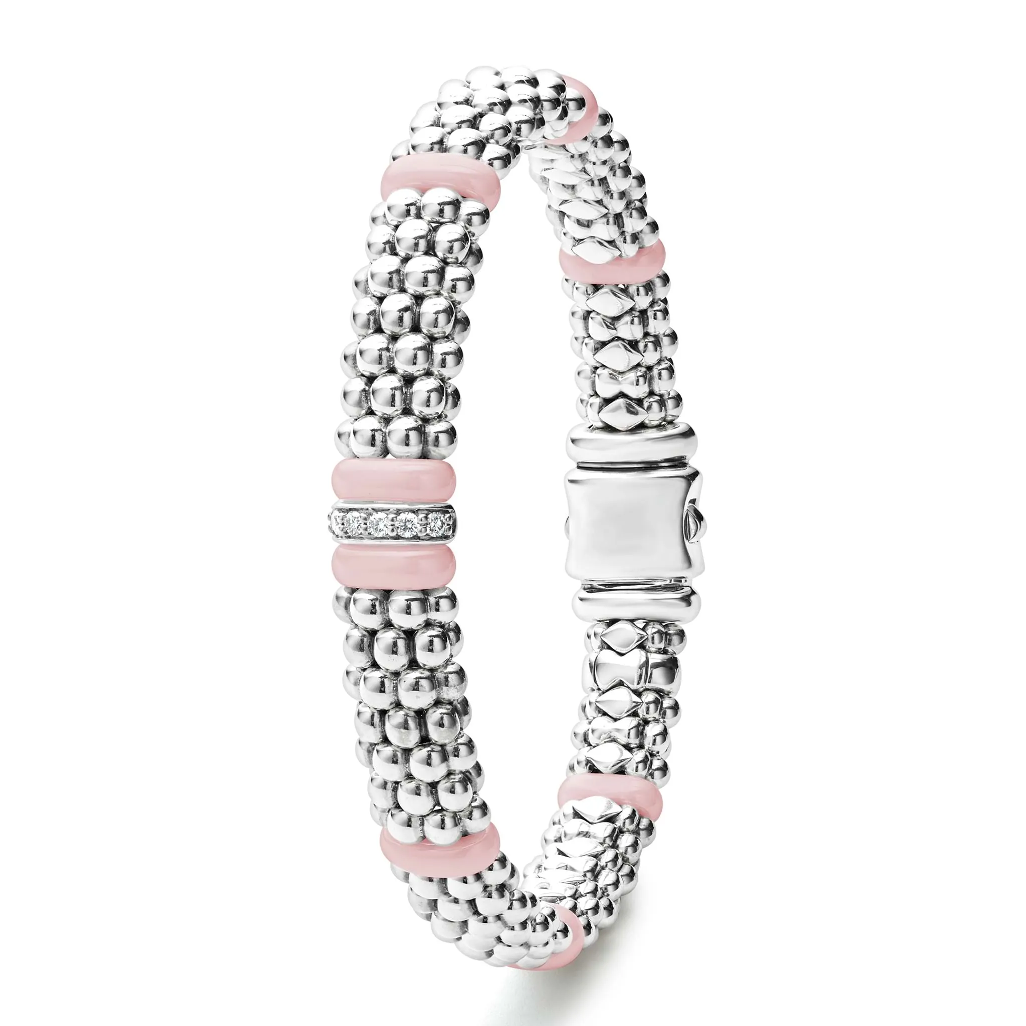 Pink Caviar Pink Single Station Diamond Caviar Bracelet | 9mm sold by LAGOS product image thumbnail 3