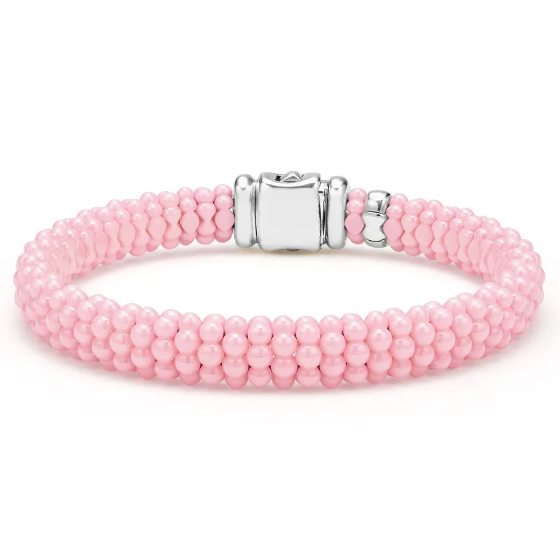 Pink Caviar Pink Ceramic Beaded Bracelet | 9mm sold by LAGOS