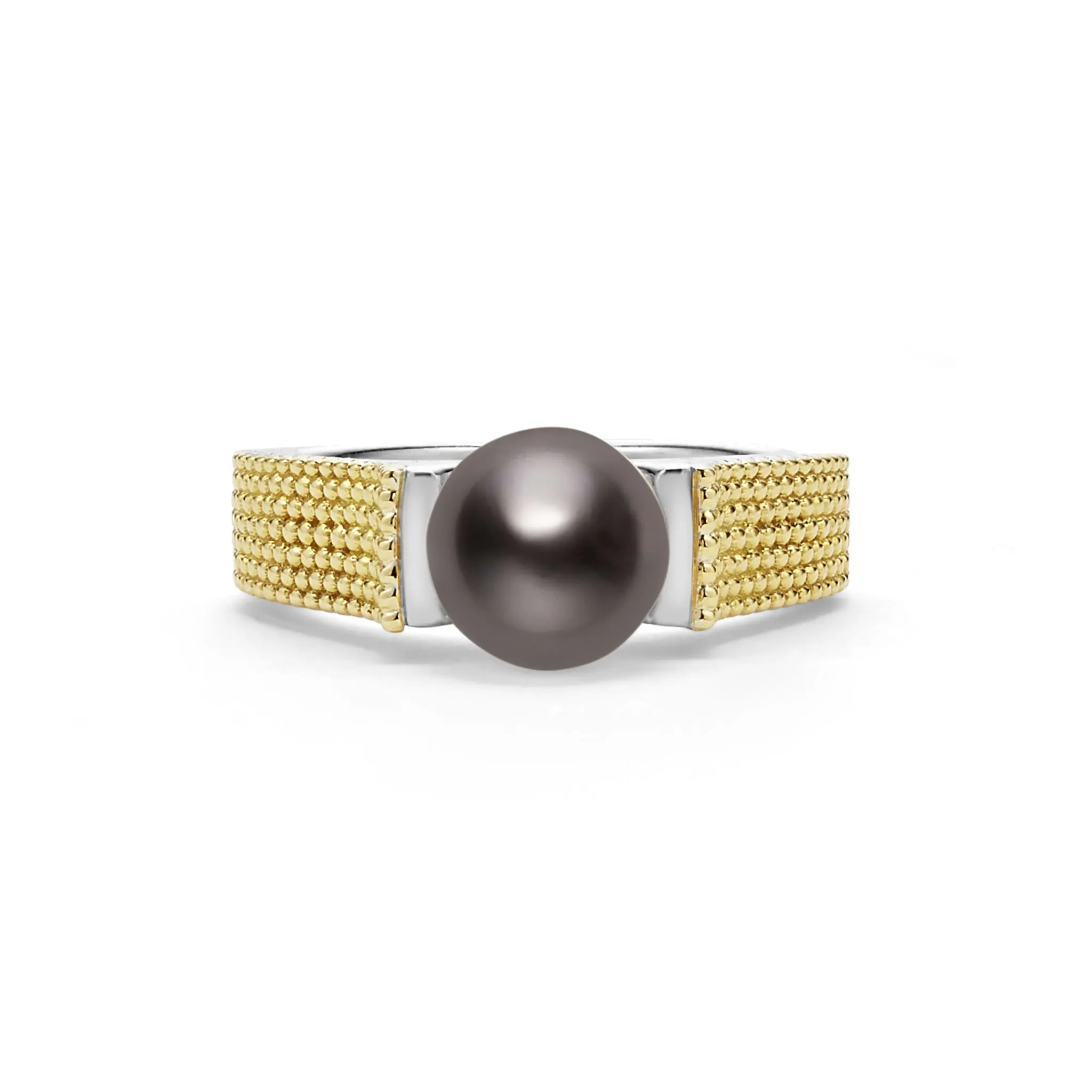 Luna Two-Tone Tahitian Black Pearl Ring sold by LAGOS product image thumbnail 3