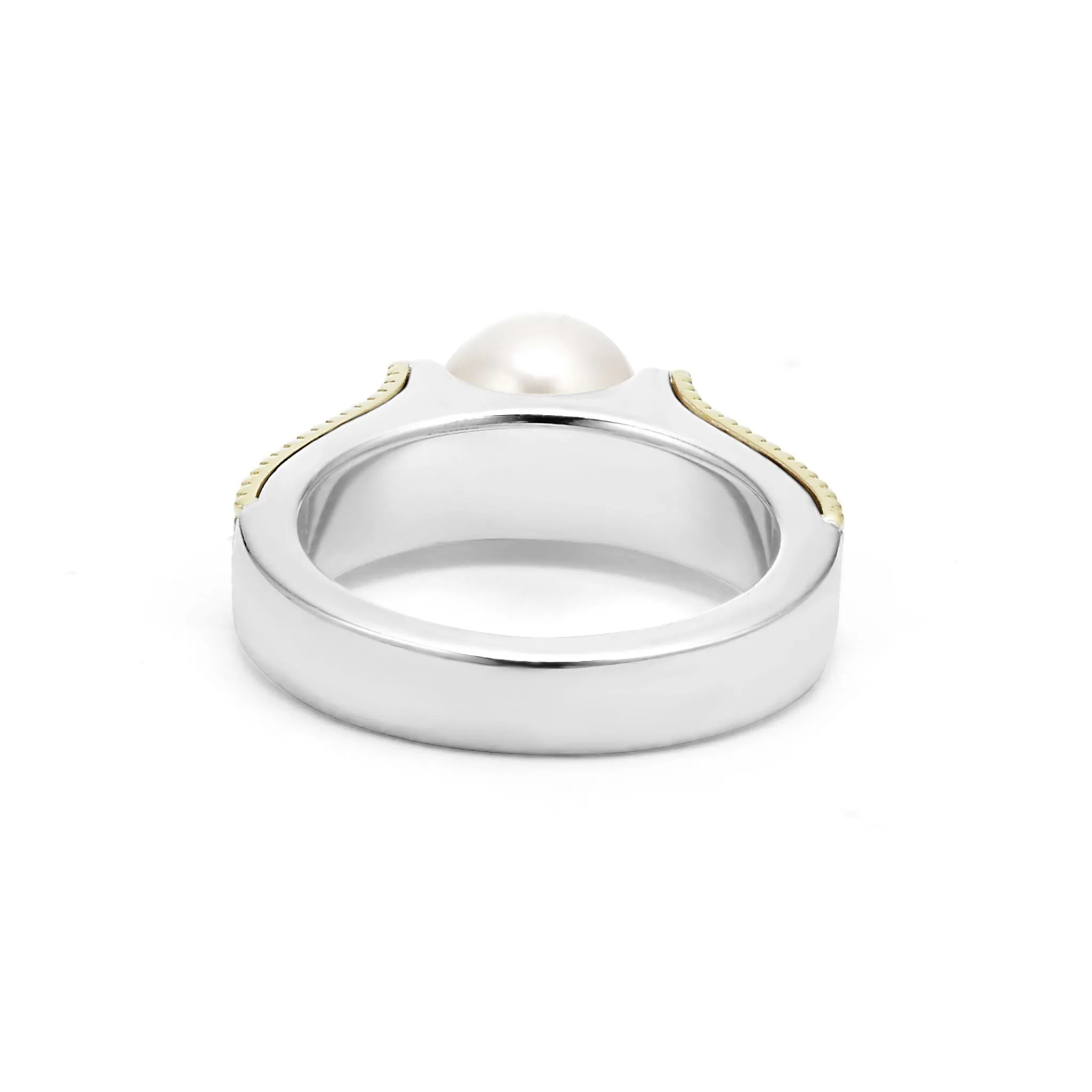 Luna Two-Tone Caviar Pearl Ring sold by LAGOS product image thumbnail 5