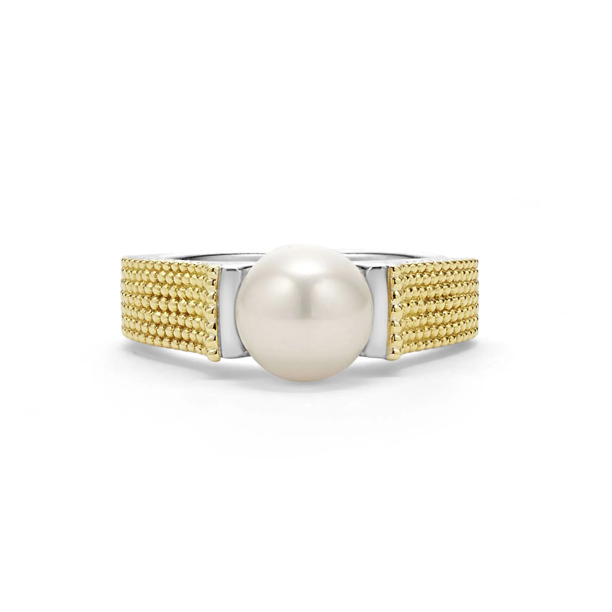 Luna Two-Tone Caviar Pearl Ring sold by LAGOS product image thumbnail 3