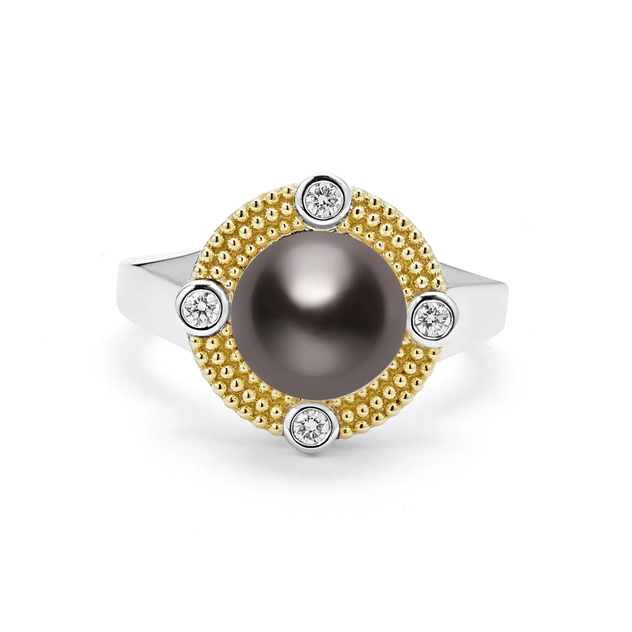 Luna Tahitian Black Pearl Diamond Ring sold by LAGOS product image thumbnail 5