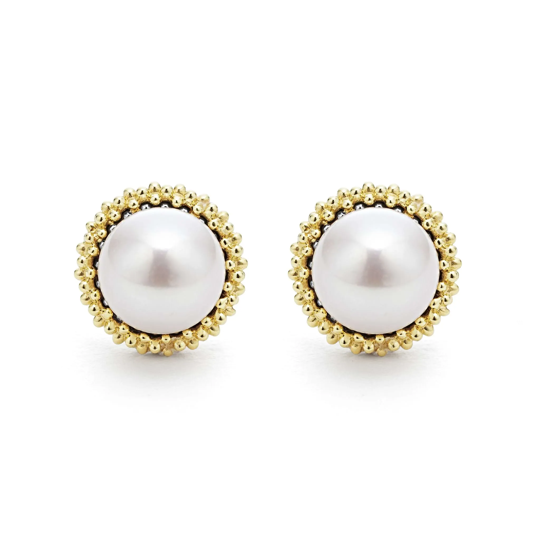 Luna 18K Gold Caviar Pearl Stud Earrings sold by LAGOS product image thumbnail 4