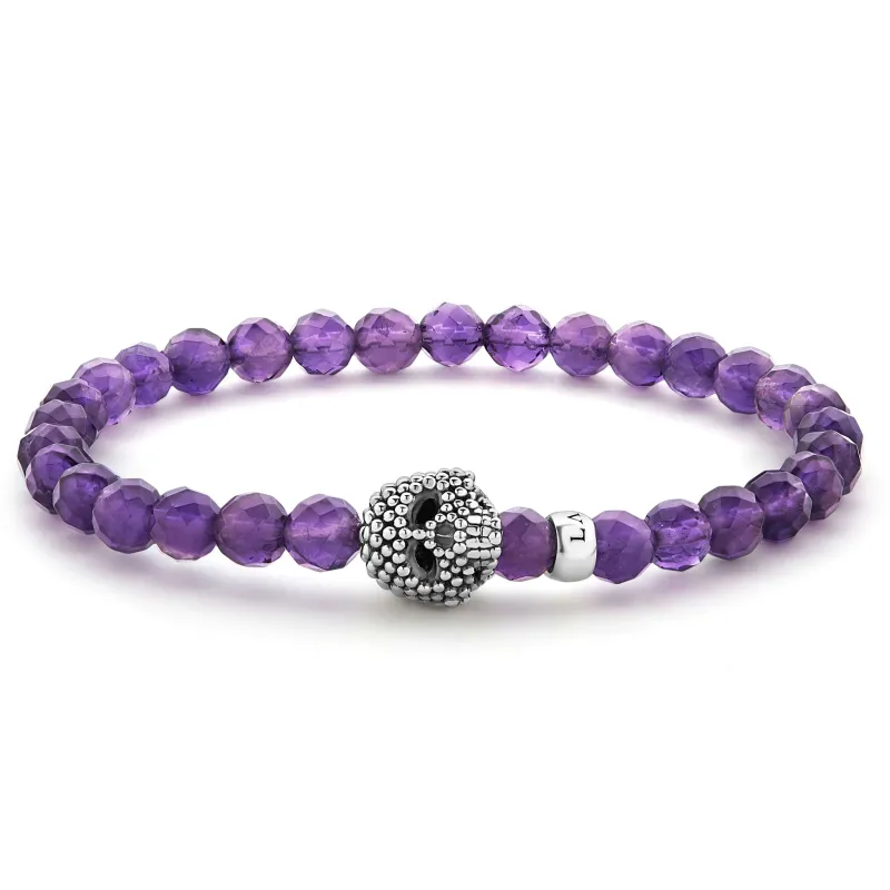 Anthem Amethyst Skull Bead Bracelet sold by LAGOS
