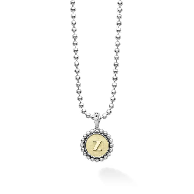 Signature Caviar Z Initial Charm Necklace sold by LAGOS