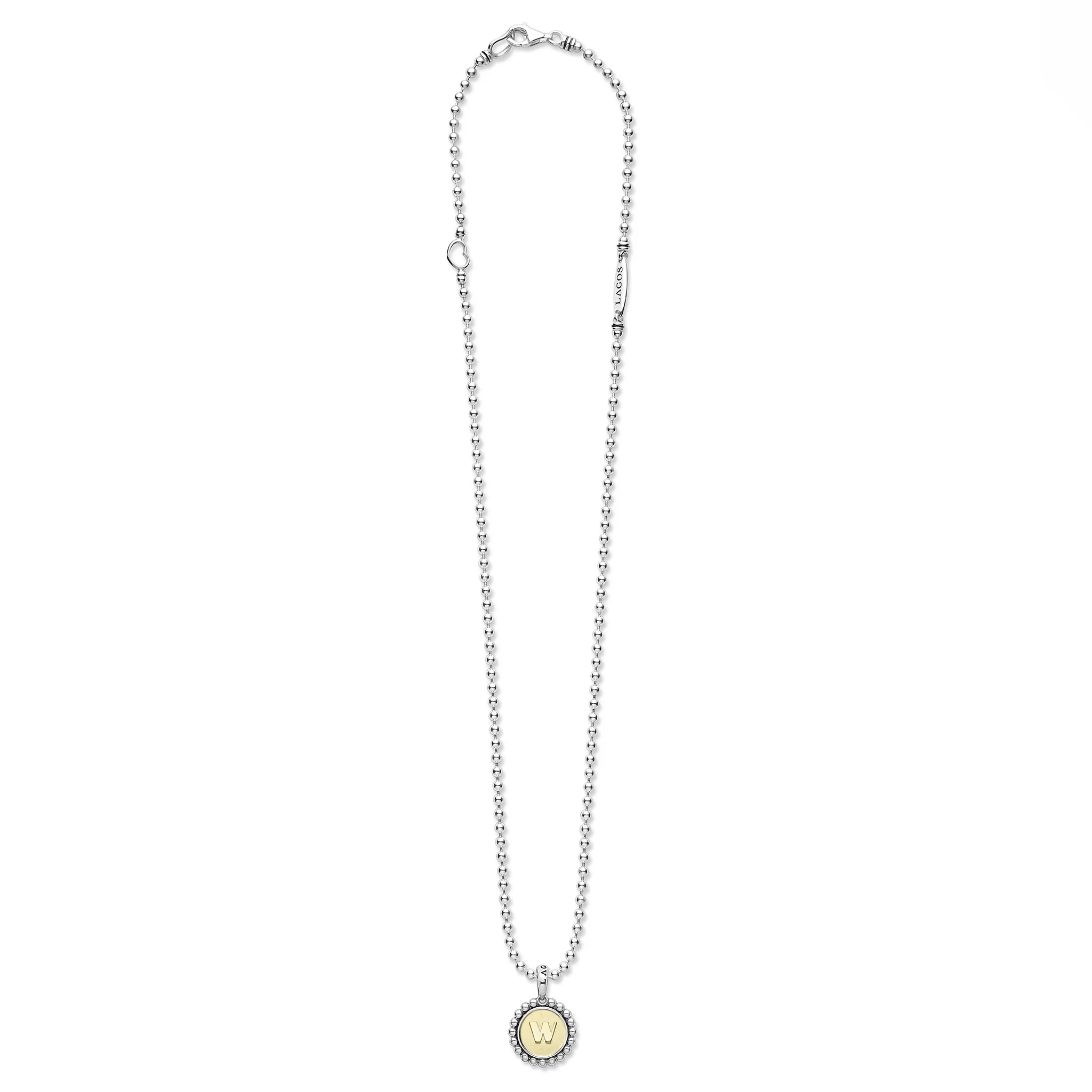 Signature Caviar W Initial Charm Necklace sold by LAGOS product image thumbnail 3