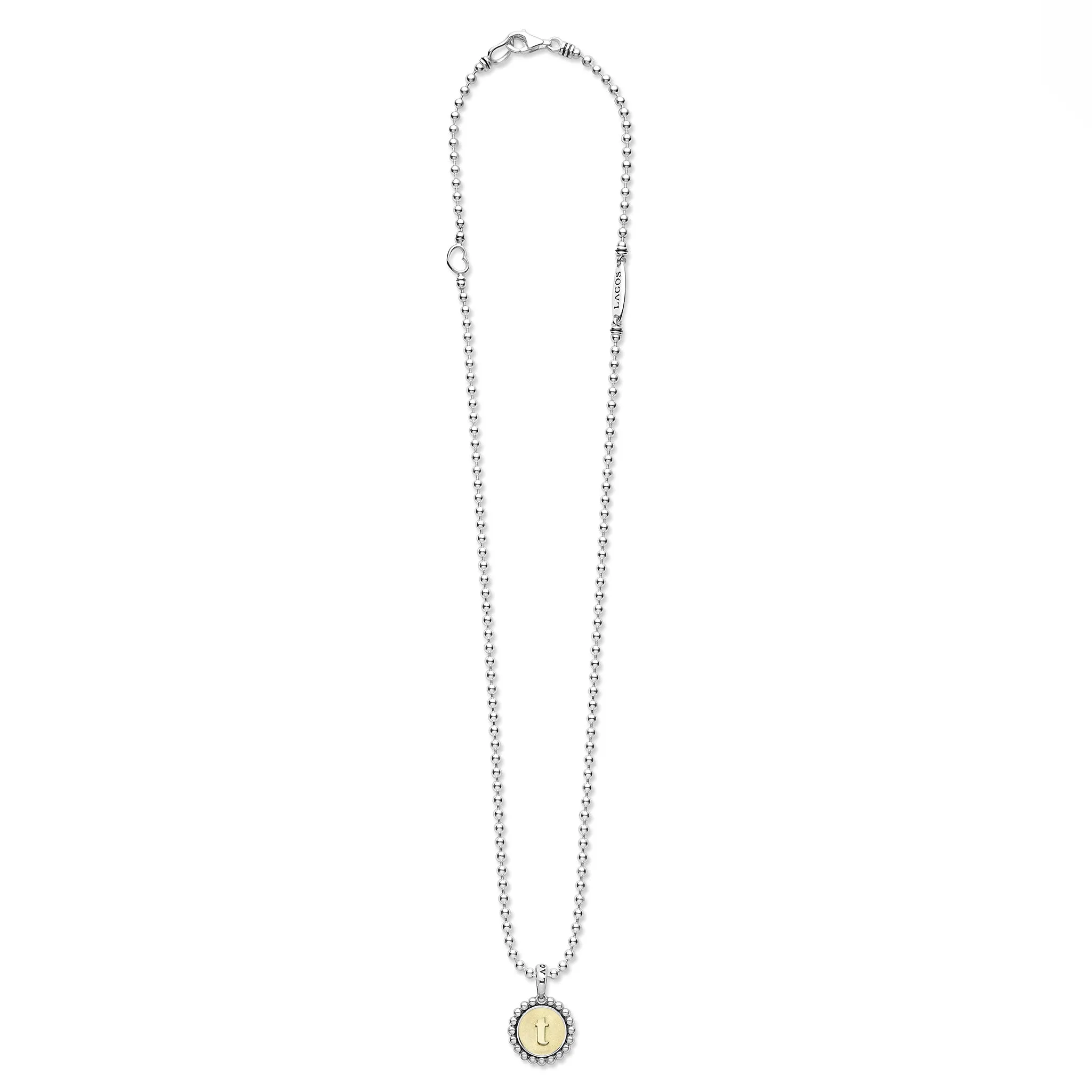 Signature Caviar T Initial Charm Necklace sold by LAGOS product image thumbnail 3