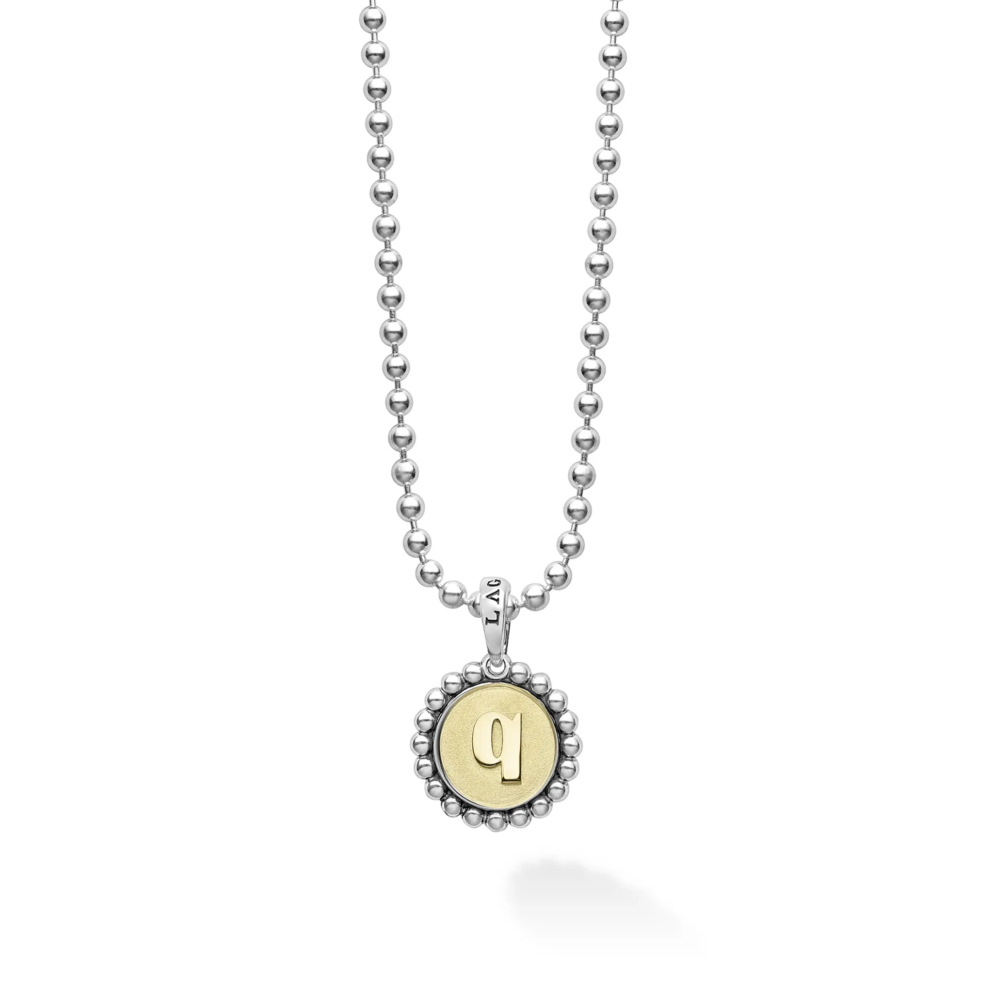 Signature Caviar Q Initial Charm Necklace sold by LAGOS