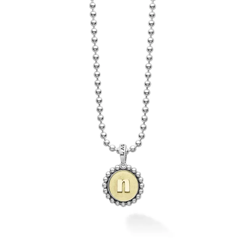 Signature Caviar N Initial Charm Necklace sold by LAGOS