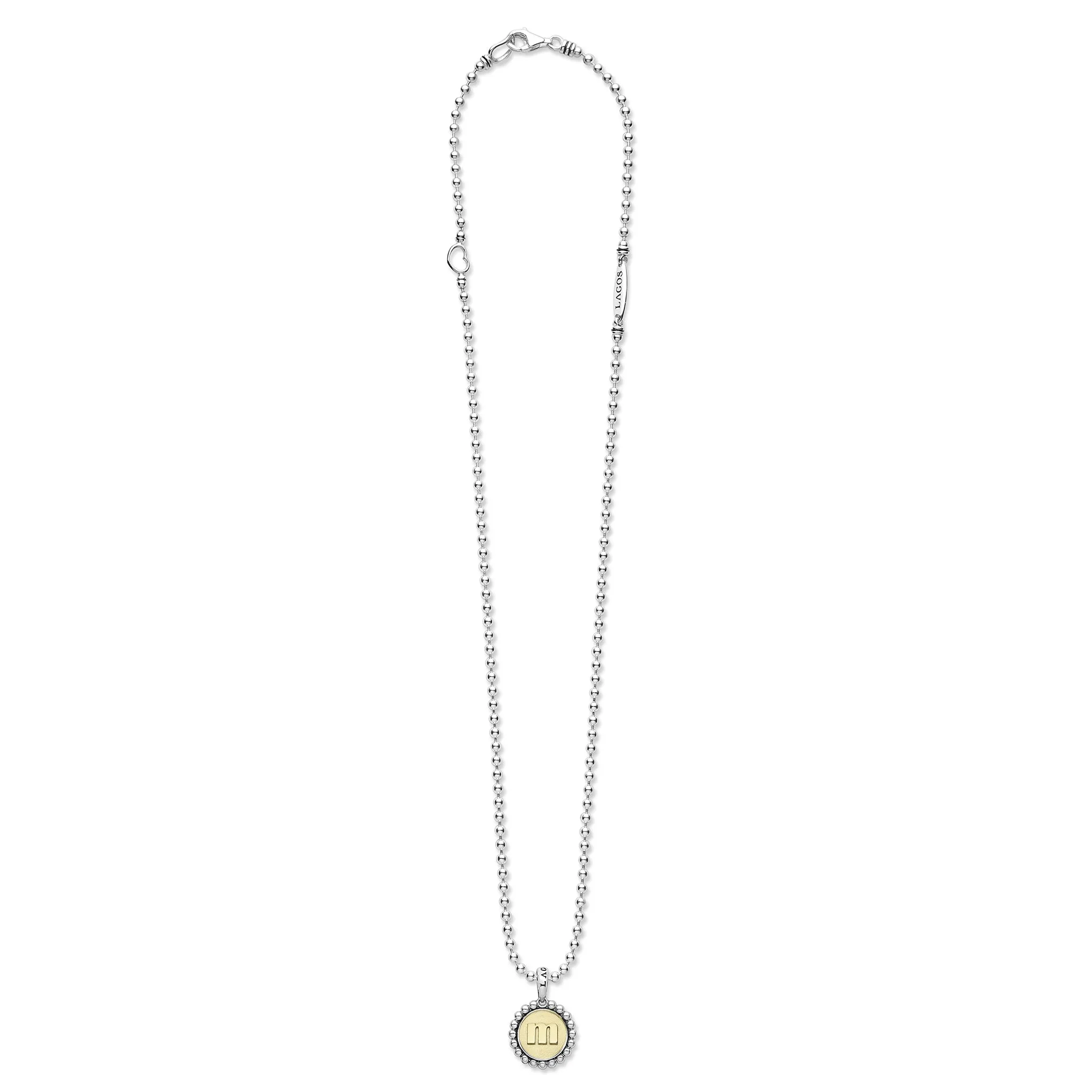 Signature Caviar M Initial Charm Necklace sold by LAGOS product image thumbnail 3
