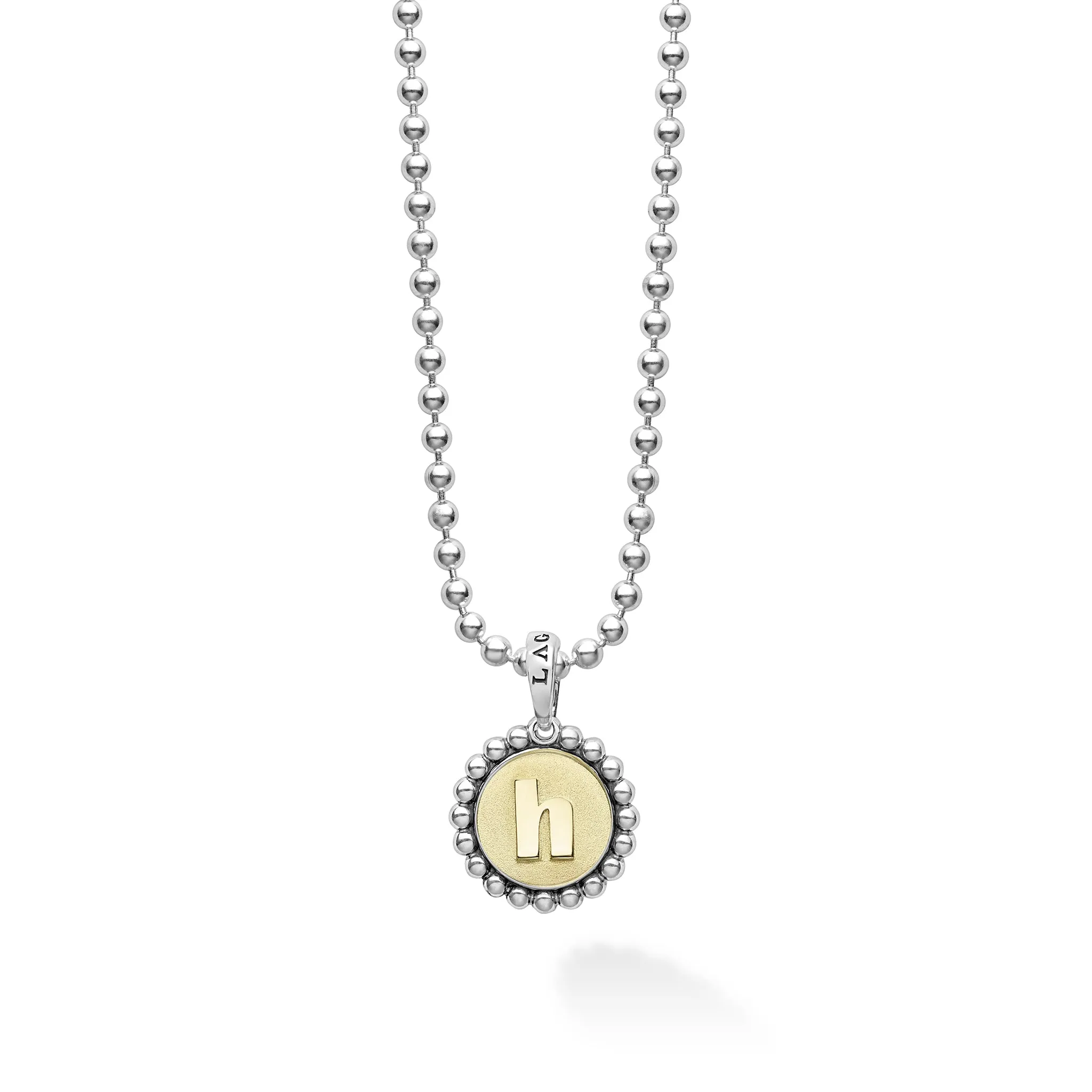 Signature Caviar H Initial Charm Necklace sold by LAGOS