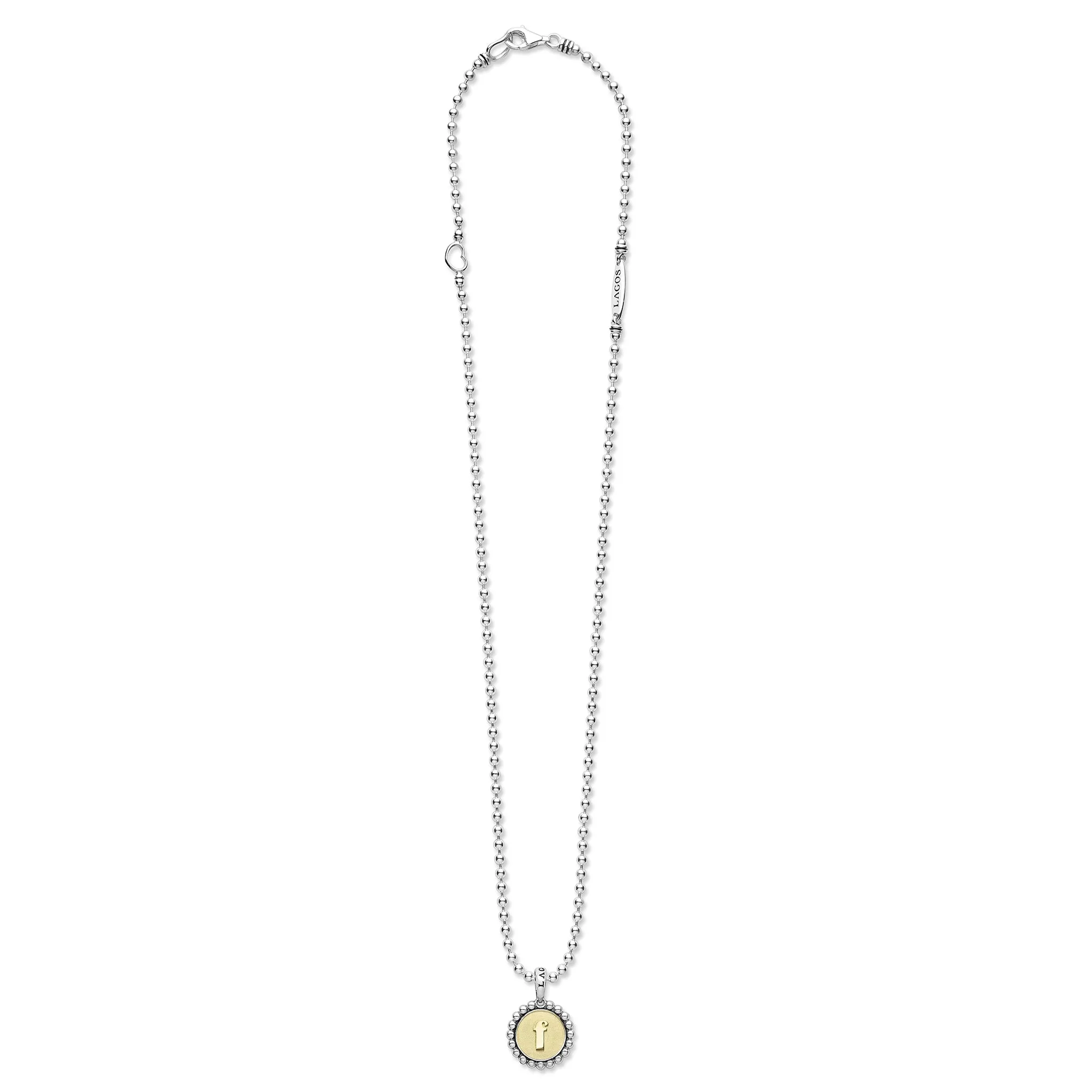 Signature Caviar F Initial Charm Necklace sold by LAGOS product image thumbnail 3