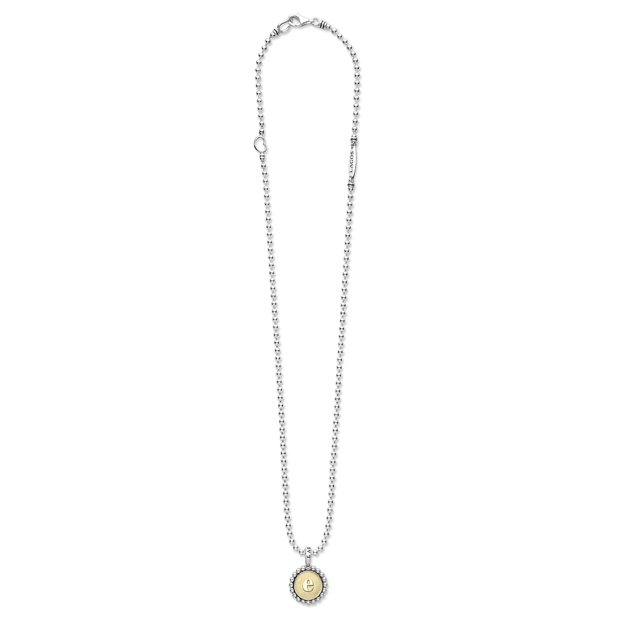 Signature Caviar E Initial Charm Necklace sold by LAGOS product image thumbnail 3
