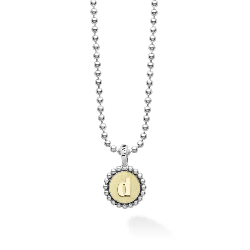 Signature Caviar D Initial Charm Necklace sold by LAGOS