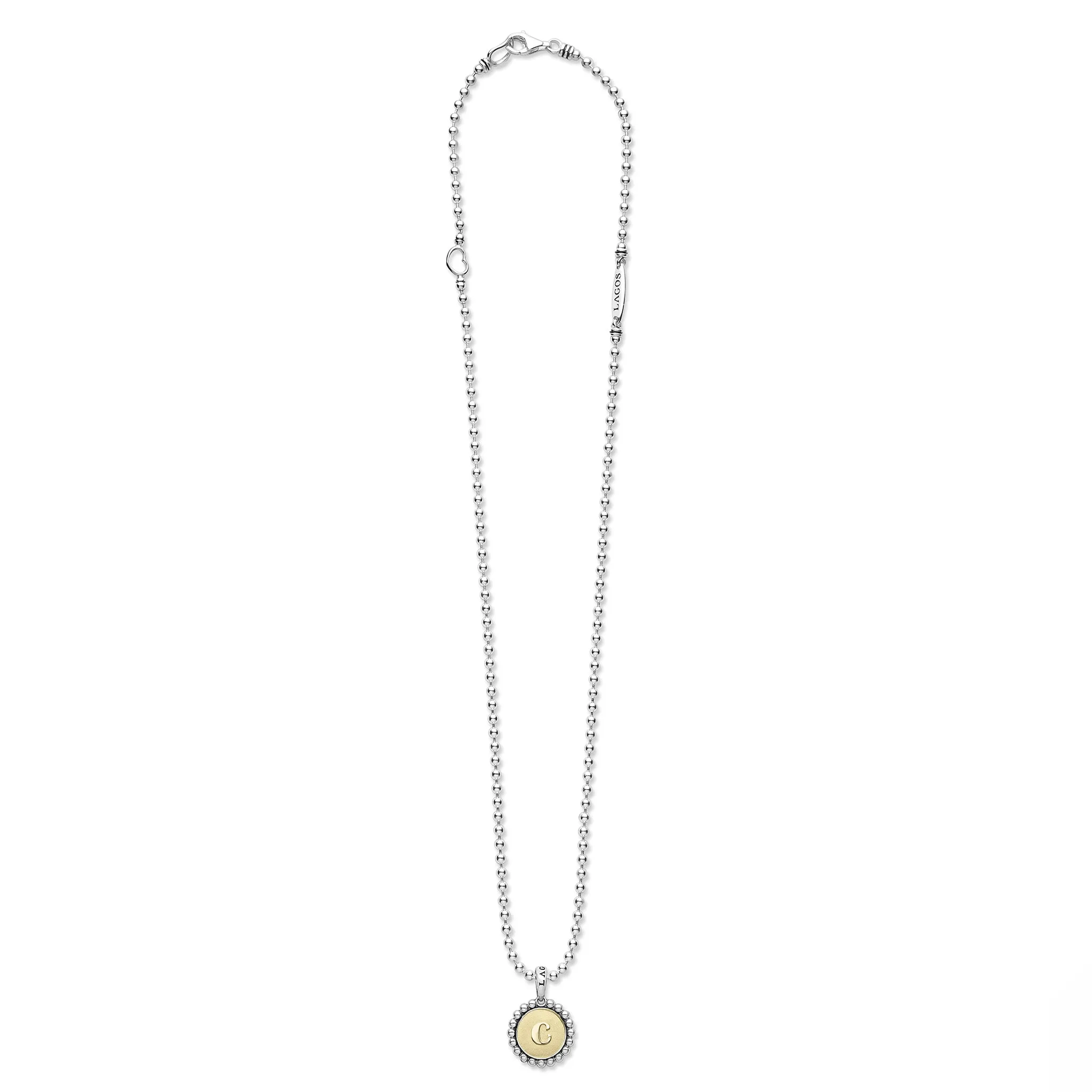 Signature Caviar C Initial Charm Necklace sold by LAGOS product image thumbnail 3