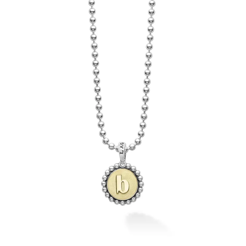 Signature Caviar B Initial Charm Necklace sold by LAGOS